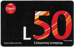 Honduras - Claro - Black 50 (Barcode IN Box), GSM Refill 50H Lempira, Used - Honduras