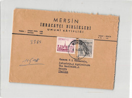 AG1914  02 MERSIN IHRACATCI BIRLIKLERI  TO GENOVA - Covers & Documents