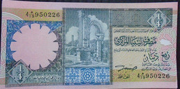LIBYA , P 57b + 57c  ,  1/4 Dinar  ,  ND 1991 ,  UNC Neuf , 2 Notes - Libia