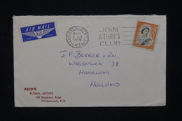 NOUVELLE ZÉLANDE - Enveloppe De Christchurch Pour Les Pays Bas  En 1959  - L 126357 - Cartas & Documentos
