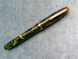 PENNA STILOGRAFICA CONWAY STEWART DINKIE 550 VERDE 1950 FOUNTAIN PEN GREEN MARBLE - Stylos