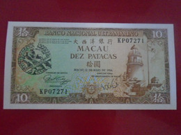 MACAU , P 64  , 10 Patacas , 1988, Commemorative: Grand Prix , UNC Neuf - Macau