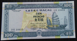 MACAU , P 68  , 100 Patacas , 1992, UNC Neuf , 50% Discount - Macau