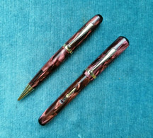 PENNA STILOGRAFICA & PORTAMINA SET DA SIGNORA 1930 VINTAGE LADY FOUNTAIN PEN & PENCIL - Stylos