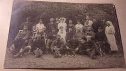 34 CARTE PHOTO WWI 1915 HOPITAL AUXILIAIRE 105 MONTPELLIER BLESSE DE GUERRE INFIRMIERES CROIX ROUGE - Montpellier