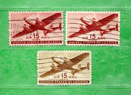 (Us.2) Stati Uniti ° - 1941-44 - AIR MAIL  AIRPLANE DOUGLAS DC-4  TRE TONALITA' . C. 15. Yvert.29. - 2a. 1941-1960 Used