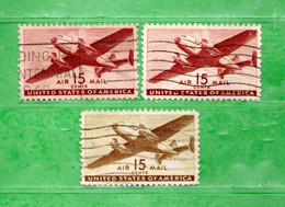 (Us.2) Stati Uniti ° - 1941-44 - AIR MAIL  AIRPLANE DOUGLAS DC-4  TRE TONALITA' . C. 15. Yvert.29. - 2a. 1941-1960 Usados