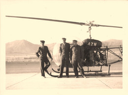 Aviation * Militaire Ou Tourisme * Aviateur Et Son Hélicoptère Marque Type Modèle ? * Photo Ancienne - Hubschrauber