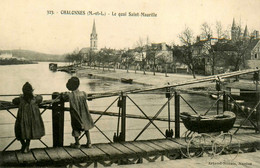 Chalonnes Sur Loire * Le Quai St Maurille * Pont * Enfants Landau Pram - Chalonnes Sur Loire