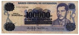 Nicaragua Billete 100.000 Cordobas Año 1985 - Nicaragua