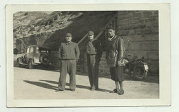 DUE CARTOLINE MOTO MODELLO GUZZI ? + AUTO D’EPOCA - FOTO ITALIA FIRENZE  SU CARTA FERRANIA 1938 - NV FP - Motos