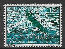 SAN MARINO 1979  CAMPIONATI EUROPEI DI SCI SULL'ACQUA SASS. 1025 USATO VF - Usados