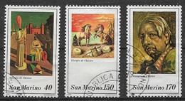 SAN MARINO  1979 OMAGGIO A GIORGIO DE CHIRICO SASS.1042-1044 USATA VF - Gebruikt