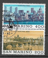 SAN MARINO 1980 LONDRA NEL 1850 E NEL 1980 SASS. 1056-1057 USATA VF - Used Stamps