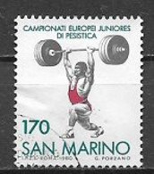 -SAN MARINO  1980 CAMPIONATO EUROPEO JUNIORES SOLLEVAMENTO PESI SASS.1064 USATO VF - Gebruikt