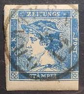 AUSTRIA 1851 - Canceled - ANK 6 - Blauer Merkur - Zeitungsmarken