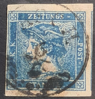 AUSTRIA 1851 - Canceled - ANK 6 - Blauer Merkur - Periódicos