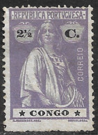 Portuguese Congo – 1914 Ceres Type 2 1/2 Centavos Mint Stamp - Congo Portuguesa