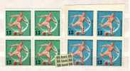 1962 FOOTBALL WF-CHILI 2 V.-MNH   Block Of Four   BULGARIA / Bulgarie - 1962 – Cile