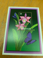 Orchids Butterfly Grenada Flower Stamp From Hong Kong MNH - Storia Postale