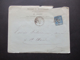 Frankreich 1886 Sage EF Stempel K2 Chavannes S Suran Umschlag Escompte & Recouvrements H. Bayet Nach St Claude - Prêts-à-marquer