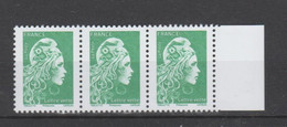FRANCE / 2022 / Y&T N° 5252A ** : Marianne D'YZ Philaposte (de Feuille Gommée) TVP LV X 3 En Bande Dont 1 BdF D - Unused Stamps