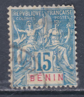 Bénin N° 38 O Type Groupe Légende BENIN : 15 C. Bleu  Oblitération Légère Sinon TB - Used Stamps
