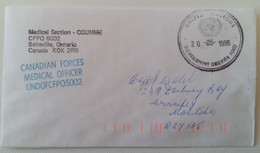 1996 CHYPRE+MISSION MILITAIRE DES NATIONS UNIES+ARMÉE CANADIENNE+Lettre+Cachet MEDICAL SECTION-UNDOF+CFPO 05002-LL974 - Lettres & Documents