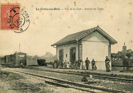 La Croix En Brie * 1907 * Vue De La Gare , Arrivée Du Train * Locomotive Machine * Ligne Chemin De Fer Seine Et Marne - Andere & Zonder Classificatie