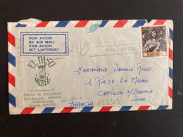 LETTRE Pour La FRANCE TP 5 P OBL.MEC.4 AGO , MALLORCA + EL PASO HOTEL - Other & Unclassified