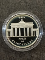 100 FRANCS 15 ECUS BE PROOF PORTE DE BRANDEBOURG 1993 / 20000 EX SILVER FRANCE / CAPSULE - Pruebas