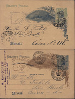 Brazil 2 Entiers Postaux Neste Lado So O Endereço 40 Reis Vert & Bleu 1897 Et 50 Reis Bleu 1900 CAD Rio De Janeiro - Entiers Postaux