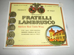 ETICHETTA FRATELLI LAMBRUSCO MELLOW RED TABLE WINE - Castillos
