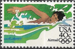 USA 1983 Air. Olympic Games, Los Angeles - 40c. - Swimming MNH - 3b. 1961-... Ungebraucht