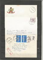 Belgique - Poste Militaire - Cachet "POST.12 4090" - Différents Types Et Dates - Dont 1 Recommandé - Briefe U. Dokumente