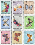 Hungary 2201A-2209A (complete Issue) Unmounted Mint / Never Hinged 1966 Butterflies - Nuovi