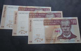 MALAWI , P 37 + 48 , 10  + 500 Kwacha , 1997 + 2003  , UNC  Neuf , 4 Notes - Malawi