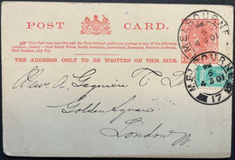 Victoria 1901 Uprated Postal Card Melbourne 4.3.1901 To London UK Nice Condition - Brieven En Documenten