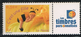 FRANCE : N° 3634A ** Avec Vignette "les Timbres Personnalisés" ("C'est Une Fille") - PRIX FIXE - - Unused Stamps