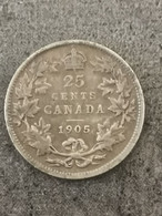 25 CENTS EDOUARD VII 1905 ARGENT / 800 000 EX / CANADA SILVER - Canada