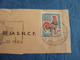 1966-  Oblitéré N°  1331  A    " Coq De Descaris 0.30   "   Paris, Gare Austerlitz"       Net   0.60 - 1962-1965 Coq De Decaris