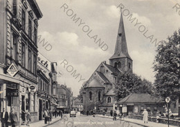 CARTOLINA  HILDEN,NORDRHEIN-WESTFALEN,GERMANIA,MITTELSTRASSE MIT EVGL.KIRCHE,VIAGGIATA 1958 - Hilden