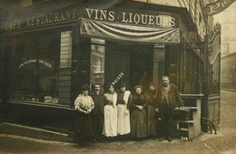 Paris * Carte Photo * Devanture Maison MOUILLAUD Café Restaurant Vins Liqueurs * Commerce - Cafés, Hôtels, Restaurants