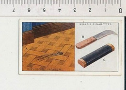 Repairing Réparer Du Linoleum Shoemaker's Knife Couteau Cutter Toile émeri Household Hints Wills Cigarettes 88/11 - Wills