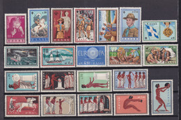 GRECE - ANNEE COMPLETE 1960 - YVERT N°702/724 * MLH  - COTE = 47 EUR - Années Complètes