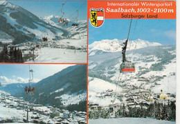 W3636-SAALBACH SKI AREA DIFFERENT VIEWS, PANORAMAS, CABLE CAR, CABLE CHAIR, MOUNTAINS - Saalbach