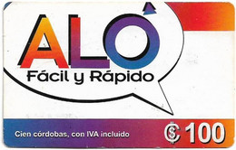 Nicaragua - Alo - Facil Y Rapido, GSM Refill 100C$, Used - Nicaragua