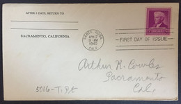 1940 - United States - FDC - Luther Burbank 3c - Santa Rosa - 592 - 1851-1940