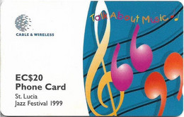St. Lucia - C&W (GPT) - Talk About Music Jazz Festival 99 - 288CSLB - 1999, 20.000ex, Used - Santa Lucía