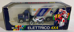 I105865 Re.El Toys - Elettrico 4x4 - Scuderia HONDA Michelin - Camion + Moto - Camiones, Buses Y Construcción